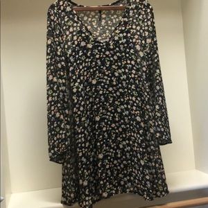 Blue floral long sleeve dress